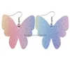 女性のためのレディファッションレザーイヤリングを販売するぶら下がっているシャンデリア豪華なジュエリーステートメント光沢のある蝶のイヤリングジュエルdhvyk