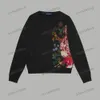 xinxinbuy Men women designer Sweatshirt Colorful floral graffiti printing sweater gray blue black white M-2XL