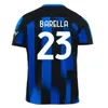 2023 2024 Jersey de futebol de Lukaku Barella LaUtaro Eriksen Inters Dzeko Corrd Milans Uniformes Tops Vidal 23 Camisa de futebol de 24 peças