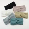 Frauen warmer Mohair Haarband Stricken elastisches Haarband Kreuz breites Stirnband Twisted Woll Turban Headwap Haarzubehör