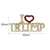 Kunst en ambachten Ik hou van Trump Rhinestones broche pinnen voor vrouwen glitter kristallen letters jas jurk juwelen broches drop levering home dhf3p