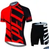 Cycling Jersey Sets Bike Mens Clothing zomer zomer korte mouw mtb pak fiets kleding ropa ciclismo hombre drop levering sporten buiten dhqmx