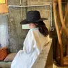 Berets American Retro Cowboy Hats Unisex Casual Big Brim Sun защита джазовые шапки в западном стиле винтажная Cowgirl осень шикар 2023