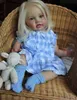 Dolls NPK 24Inch Huge Baby Toddler Reborn Lottie Princess Girl Realistic Doll Unfinished Parts included Cloth body and Eyes 230814