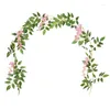 Decorative Flowers 2.1M Wisteria Artificial Flower Rattan Wreath Wedding Arch Home Garden Decoration Fake Plant Leaf Vine Ivy Wall