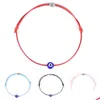 Identificação Red String Evil Eye Eye Lucky Cord Bracelets coreanos jóias de bricolage corda feminina Cadeia de pulseira ajustável entrega de gotas dhdbw