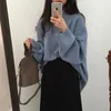 Kvinnors tröjor Autumn Winter Vintage Overized Sticked Women 2023 Thicken Batwing Sleeve Pullovers Jumpers Female Korean Style