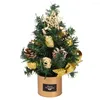 Kerstdecoraties Mini Tree for Desk 30cm/11.8 inch Artificial Star Treetop Tin Box Ornamenten Verbeter plezierige sfeer