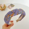 New Fashion Headband For Women Pleated Flower Hairband Center Knot Casual Turban Autumn Hair Accessories