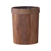 Waste Bins Retro Wood Grain Trash Can Home Living Room Kitchen Garbage Bin Office Toilet Paper Basket Bathroom Bedroom Supplies 230815