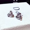 Stud Earrings Geometric Rhinestone Earring For Women Crystal Ear Fashion Wedding Party Triangle Gift