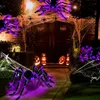 Neuheit Gegenstände Halloween Decoration Haunted Requisiten Black Scary Giant Simulation Spider mit lila LED LED Light Indoor Outdoor Haunted Dekoration J230815