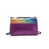 Kvällspåsar Rainbow Handbag Patchwork Crossbody for Women Brand Designer Fashion Trend PU Shoulder Bag 230814