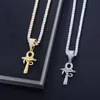 Pendant Necklaces 925 Sterling Silver Eye of Horus Ankh Cross Pendant Iced Out D VVS Pendant Necklaces For Women Hip Hop Jewelry 230815