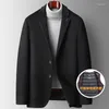 Mäns kostymer Mens Blazer Jacket Casual Autumn Winter Jackets för män 35,1% Wool Coat Löstagbar ner Liner Slim Fit Ropa Hombre