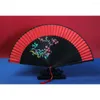 Dekorativa figurer Big Red Dancing Fan Bundy Female Wedding Home Decoration Pieces Dance Cheongsam Chinese Folding