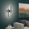 Lampy ścienne Nordic LED minimalistyczny długi pasek czarny złoty lampy tło do salonu sypialnia