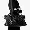 23 ES Giant Travel Bag in gestepptes Leder schwarz Maxi geschmeidiger Tasche Top Griffe Duffle Designer Damen Herren Zip -Verschluss Hülle Große Handtaschen Mode Neu