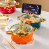 Bowls Creative Ceramic Noodle Bowl Double Ear Salad 700ml Household Kitchen Cutlery Fruit Snack Storage