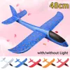 Aeronave Modle Epp Foam Toys Avião de Avião Grande Plano de planador com/sem luz LED Light Outdoor Sport Aircraft Model Toys for Kids 48cm 230814