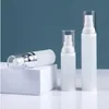 15 30 50ml Airless Pump Frosted Bottle Refillable Travel Lotion Containers Vaccum Fine Mist Spray Bottle Plastic Cosmetic Dispenser Wdjww