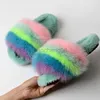 Slippers Big Fur Slippers House Women Winter Real Fur Slides Home Ladies Fluffy Slippers Female Furry Shoes Indoor Soft 2020 New Arrival X230519