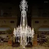 Lustres de lustre de cristal moderno para teto alto, LED LUZ LUZULION ILUSTIMENTO DE LUZULO EXTRIM