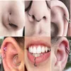 Labret Lip Piercing Jeia Piercing Nariz10PLOT 316L Aço inoxidável Mulheres Hingled Segment Bushring Bushy Clicker Ear Septo 230814