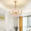 Candeliers Dingfan estilo europeu Todos os lustres de cristal de cobre El Lobby Villa Living Study Bedroom Decorativo Luz Decorativa