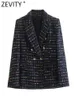 Женские костюмы Blazers Zevity Women Vintage Notched воротнич