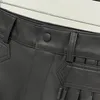 Damskie spodenki y2k seksowne czarne owczelne mody pasa startowego Folds Folds szeroko nogi skóra super krótkie przyczynowe kobiety solidne ubrania