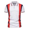 Mens Polos sömmar Färg Lapel T -skjorta bekväma och andningsbara shortsleeved Casual Sport European Football Tee 230815