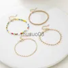 Anklets Bohemian handmade DIY rice beads multi-layer anklet chain style beaded anklet 4-piece set wholesale J230815