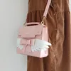 Sagnose da scuola Lolita Wings Bow Girl's Spall Borse Crossbody for Women Pink Pulses and Borse BAT Designer PU Leather