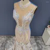 Платье для вечеринок Radia May Sparking Sequined Mermaid African African Prom 2023 Black Girls Long Train Женщины -выпускные вечерние платья RM150