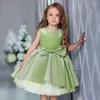 Girl Dresses Girls Formal Evening Prom for Weddings Bow Mesh Dress Princess Costume Birthday Party Jurk 4-10 jaar Vestidos 2023