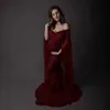 One Schulter Mutterschaftskleider Kleidung für schwangere Frauen Kleid Spitze Fotoshooting Kostüm Vestidos Kleid elegant