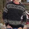 Camiscedores masculinos Inverno o Pescoço de lã Men clássico Jacquard Knit Sweater Autono