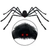 Nyhetsartiklar 30CM50CM75CM90CM125CM150CM200CM Black Spider Halloween Decoration Haunted House Prop inomhus utomhusgigant Dekor J230815