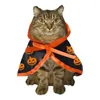 Cat Costumes Pet Cats Cloak Shape Bat Mönster Lägg till Halloween Atmosfär med pumpa för hundcosplaykläder