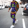 Mens Tracksuits Summer 2 Piece Activewear 3d Printed Long Sleeve T Shirt Set Street Casual Two Plus Size 230815