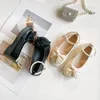 Sneakers Girls Leather Shoes for Wedding Party 2023 Early Autumn Brand Kids Flats Pearls Ankel Strap Chic Sweet Princess School 230814