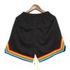 version beautiful fashion mesh fabric rainbow sports casual Capris street loose drawstring shorts