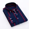 Mens Casual Shirts High Quality Men Slim Fit Shirt Contrast Long Sleeve Business Dress French Cufflinks Male Striped H134 230815