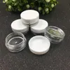 3Gram Clear Empty Sample Jar Round Shape 3ML Cosmetic Face Cream Transparent Plastic Jars Gift Container White Clear Lid Jnfqb