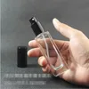 30ml空の透明ガラス香水スプレーボトル1オンスの詰め替え可能な四角いアトマイザーブラックブラックポンプキャップfrmra