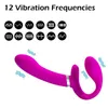 Sex Toy Massager Strapless Strapon Dildo Vibrator for Women 12 Speeds Silicone g Spot Clitoris Double Vibrating Adult Woman