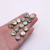 Hanger kettingen natuurlijke abalone shell connector charmes plat rond schijfvormig voor sieraden maken ketting armband DIY