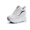 Scarpe per vestiti 2023 Donne piattaforma casual maglia tacchi a cuneo traspirato da 12 cm sneaker sneakers spessa autunno donna deportivas mujer