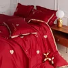 Defina a cama cetim de alta qualidade All Cotton Pure Wedding Festive Festive